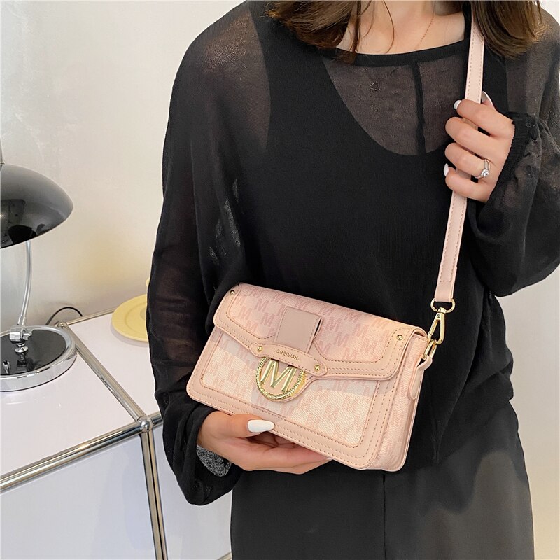 flowersverse Back to school Letters Print Luxury Designer Small Handbags For Women Trends Fashion Brand Flap Ladies Shoulder Crossbody Bags