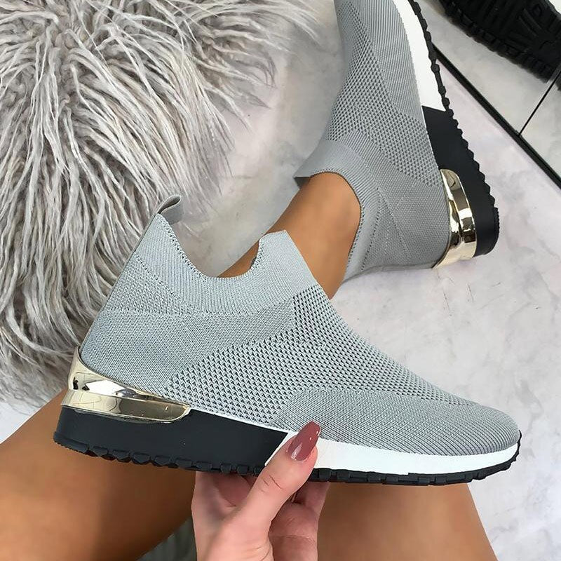 Christmas Gift Women Vulcanized Shoes Lace Up Casual Sneakers Flats Ladies Platform Mesh Breathable Walking Plus Size Female Shoe New