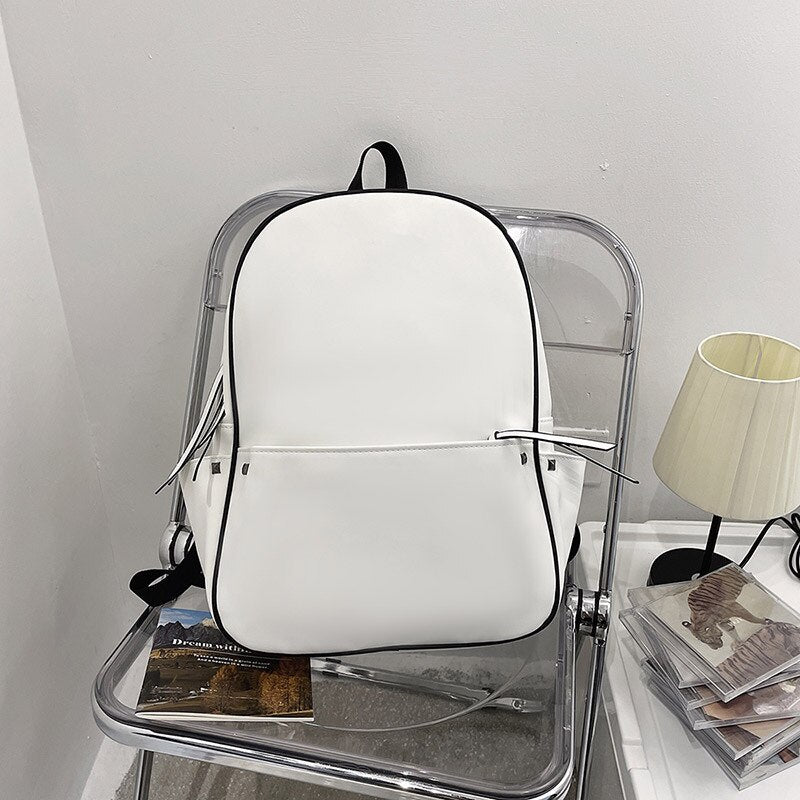 flowersverse Back to school Girl Backpacks Large Capacity Student School Bags PU Leather Women Backpack Travel Female Shoulder Bag Mochila Bagpack Black