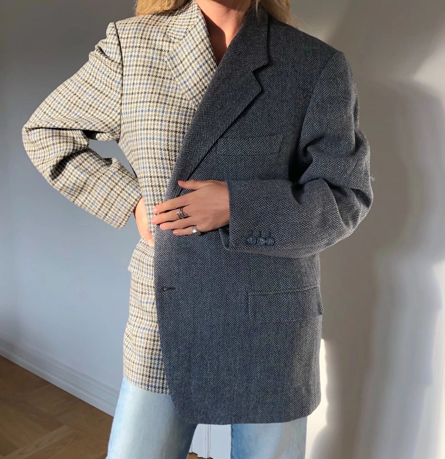 flowersverse Autumn Winter Women Blazer Thick Vintage Plaid Long Wool Coat Casual Oversize Shirt Jacket Loose Warm Outwear Overcoats Female