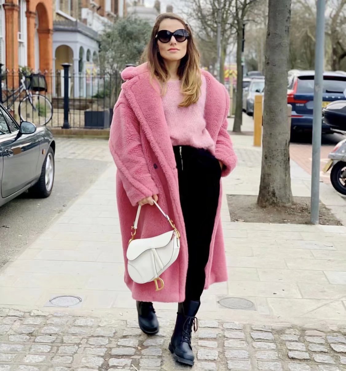 flowersverse Autumn Winter Women's Loose Jackets Lamb Wool Oversize Coats Round Neck Outwear Female Coats Long Sleeve Cotton Clothing