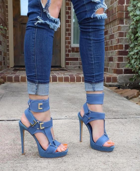flowersverse Big Size 34-43 Brand New Ladies Thin High Heels Gladiator Sandals Platform Summer Sandals Women Party Shoes Woman