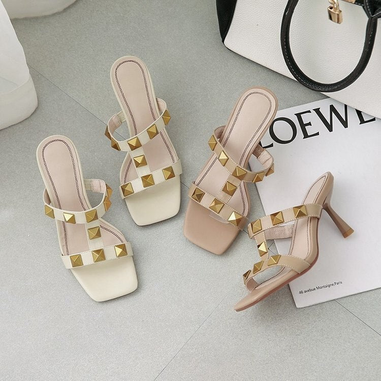 Back to school flowersverse Women Slippers New Summer Fish Mouth Willow Nail Sandals And Slippers Fashion Women's Shoes Women Stiletto Crystal Heel