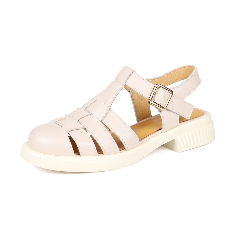 flowersverse new Women sandals natural leather 22-25.5cm Washed cowhide+pigskin full leather Vintage luxury Roman sandals women shoes