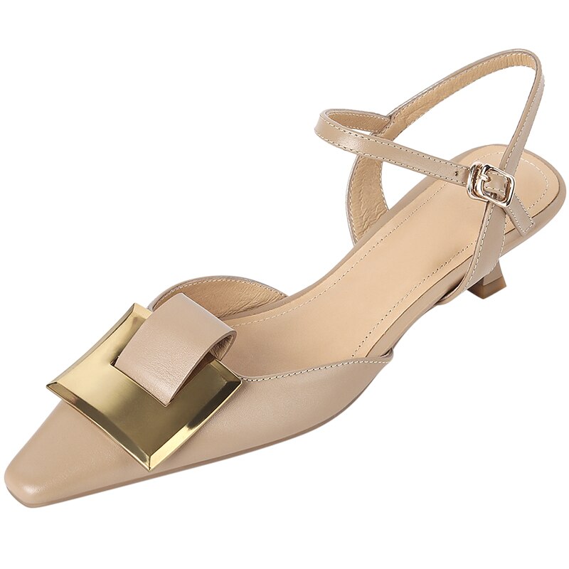 flowersverse new Women sandals natural leather 22-25cm cowhide+sheepskin+pigskin full leather ankle buckle high heel women summer shoes