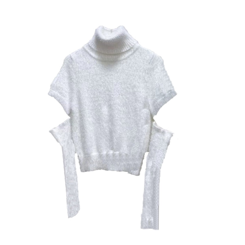 flowersverse Back to school outfit Spring Elegant Y2K Mini Dress Women Casual Two Piece Dress Set Korean Knitted Sweater Crop Tops Chic Sexy Short Party Dress