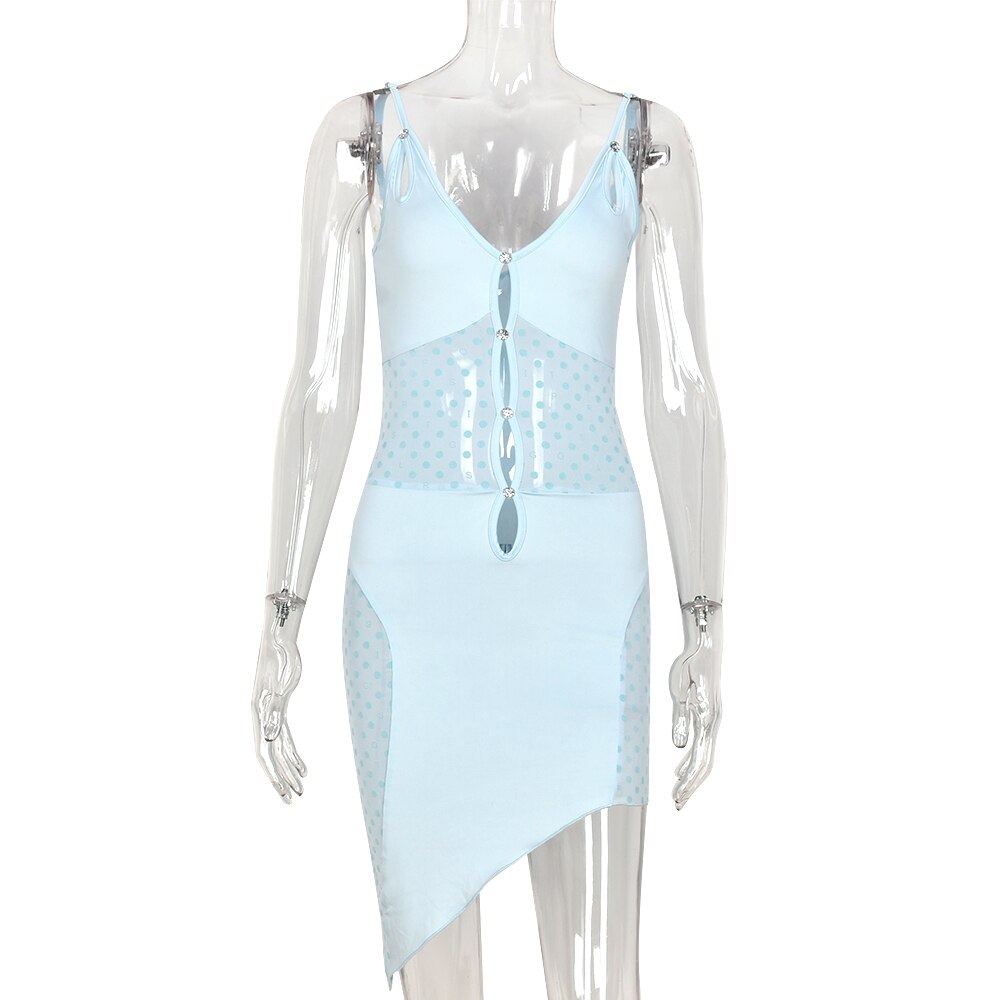 flowersverse Hirigin Hollow Out Bodycon Dress For Women Summer Autumn Night Club Wear Mesh Sheer Long Sleeve Mini Dresses Streetwear