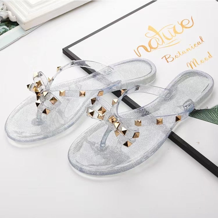 flowersverse Summer Flip Flops Women Slide Sandals Crystal Bling Beach Slippers Casual Shoes For Women Light Wedges Platform Slippers