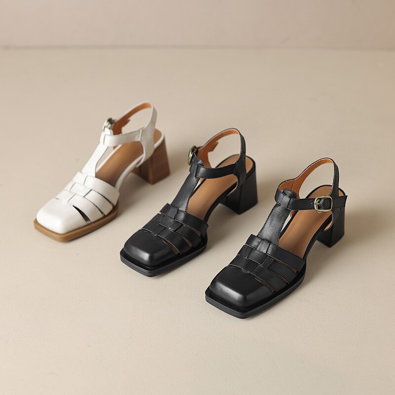 flowersverse summer Women sandals natural leather 22-24.5cm cowhide+sheepskin+pigskin full leather Vintage Pig Cage Shoes Roman Sandals