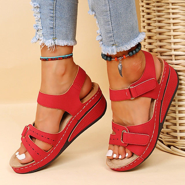 flowersverse Summer Wedge Sandals for Women New Fashion Non Slip Beach Shoes Woman Lightweight Casual Platform Sandalias Mujer Plus Size