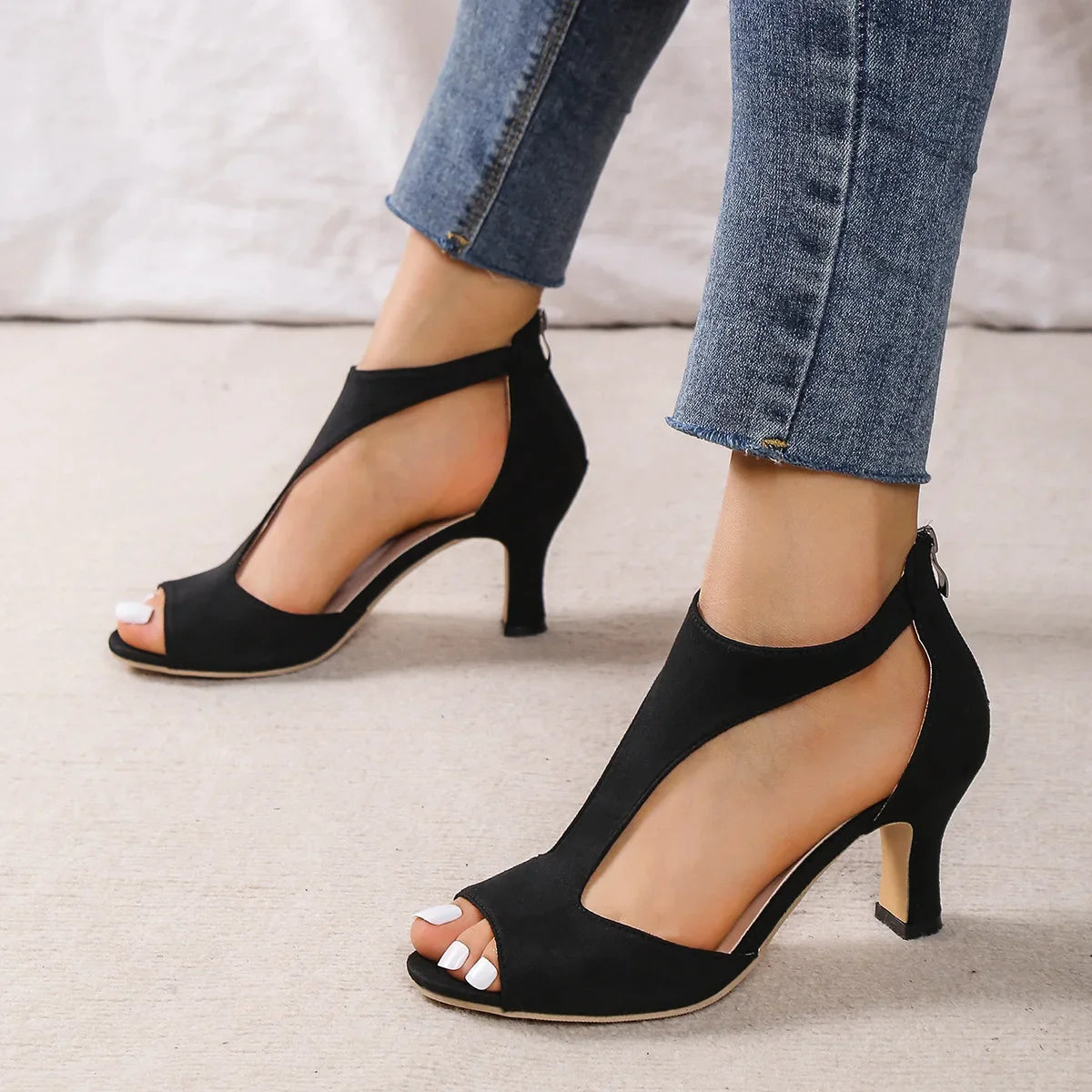 flowersverse-Performance Latin Dance Shoes for Women High Heel 6cm Wedding Party Ballroom Rubber Sole Sexy Sandals fall Free Shipping
