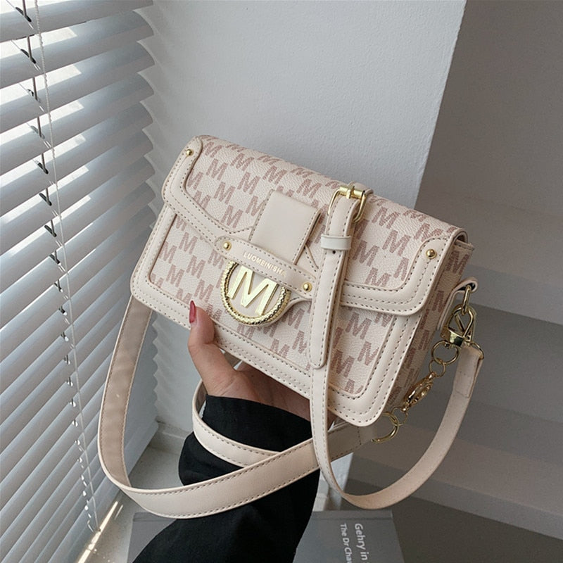 flowersverse Back to school Letters Print Luxury Designer Small Handbags For Women Trends Fashion Brand Flap Ladies Shoulder Crossbody Bags