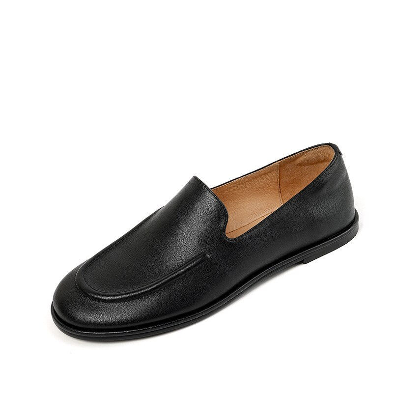 flowersverse new Women pumps natural leather 22-25cm cowhide+pigskin full leather round toe soft leather brush off Vintage women shoes