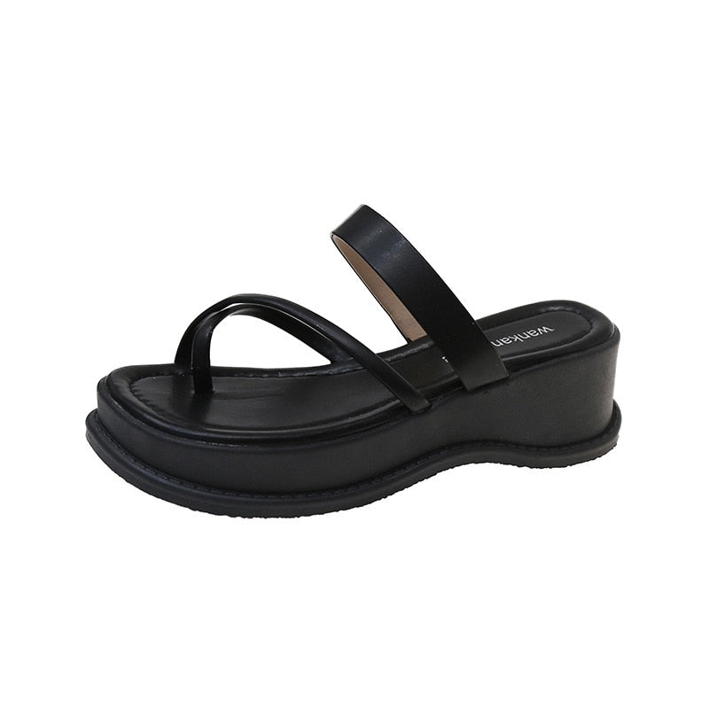 Back to school outfit flowersverse Casual Women Platform Slippers Summer New Wedges Beach Sandals Flip Flops Walking Slides Women Shoes Zapatillas De Mujer