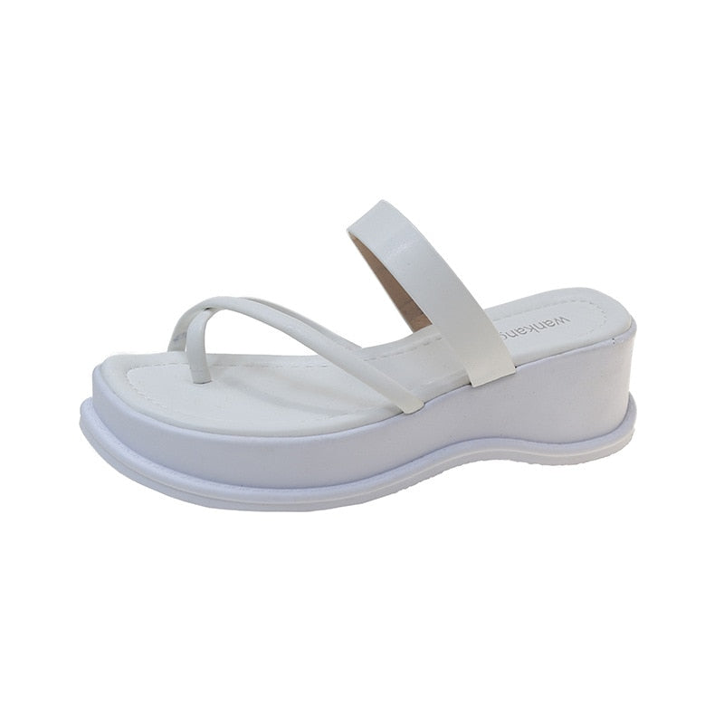 Back to school outfit flowersverse Casual Women Platform Slippers Summer New Wedges Beach Sandals Flip Flops Walking Slides Women Shoes Zapatillas De Mujer