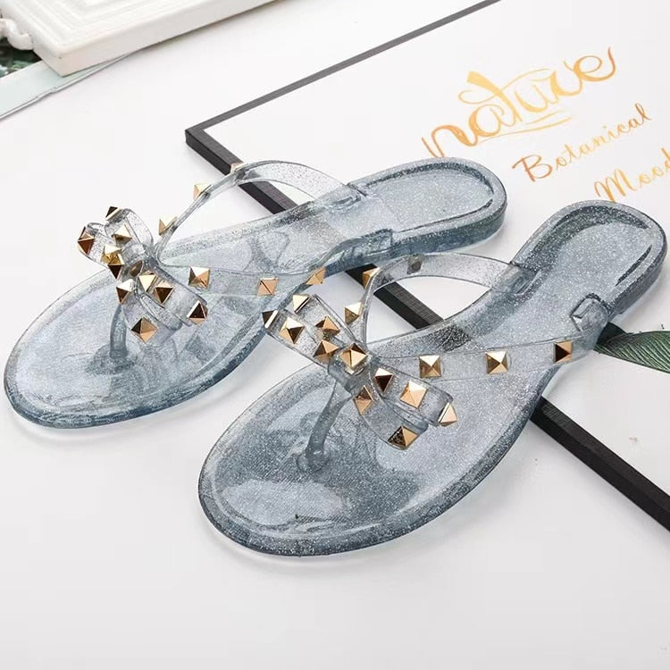 flowersverse Summer Flip Flops Women Slide Sandals Crystal Bling Beach Slippers Casual Shoes For Women Light Wedges Platform Slippers