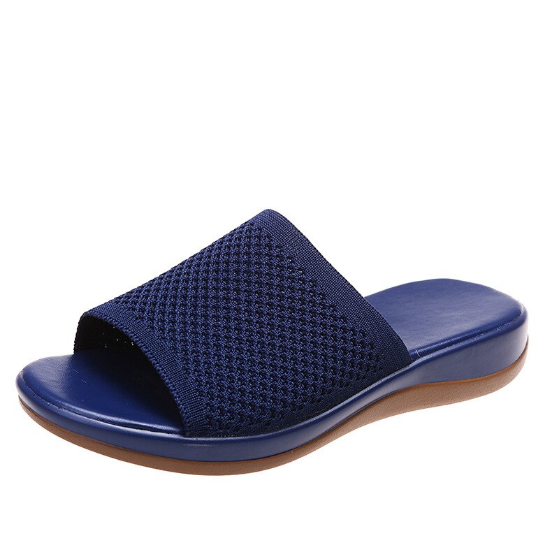 flowersverse New Summer Flying Woven Flat Non-slip Casual Breathable Outdoor Beach Comfortable Women's Slippers or Indoor Home Shoes