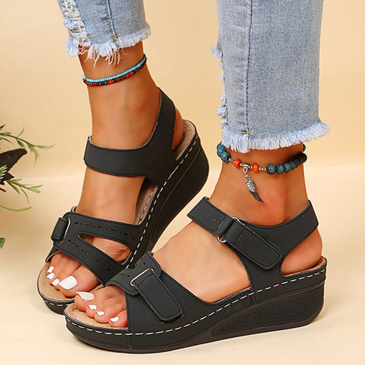 flowersverse Summer Wedge Sandals for Women New Fashion Non Slip Beach Shoes Woman Lightweight Casual Platform Sandalias Mujer Plus Size