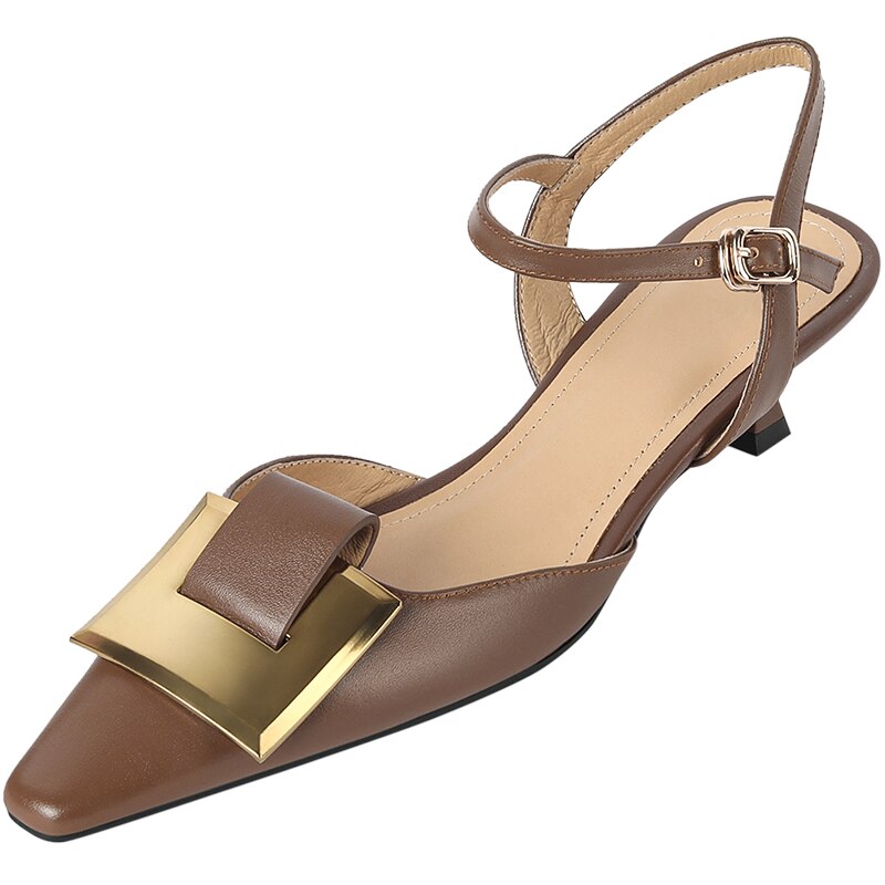 flowersverse new Women sandals natural leather 22-25cm cowhide+sheepskin+pigskin full leather ankle buckle high heel women summer shoes