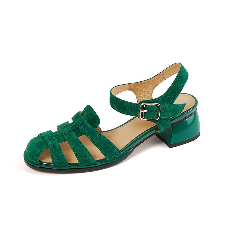 flowersverse new Women sandals natural leather 22-25cm kid suede+sheepskin+pigskin full leather Gladiator sandals women summer shoes