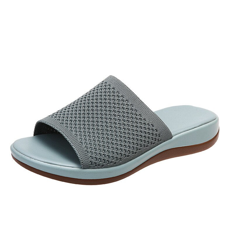 flowersverse New Summer Flying Woven Flat Non-slip Casual Breathable Outdoor Beach Comfortable Women's Slippers or Indoor Home Shoes