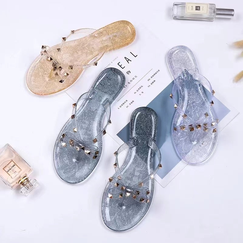 flowersverse Summer Flip Flops Women Slide Sandals Crystal Bling Beach Slippers Casual Shoes For Women Light Wedges Platform Slippers