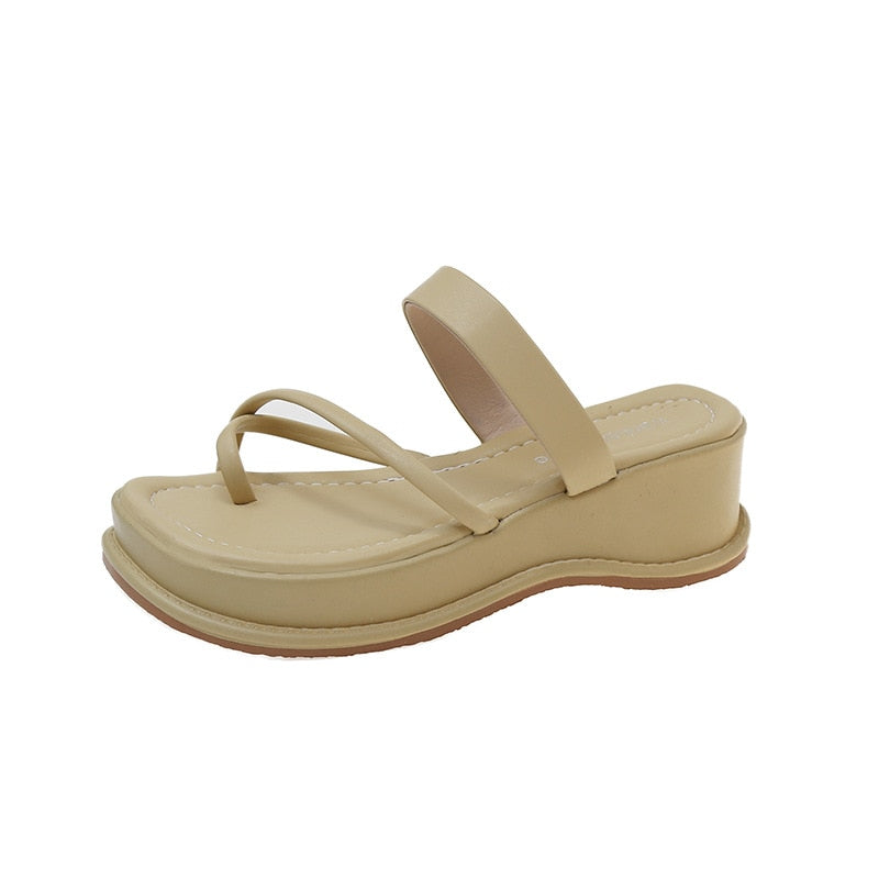 Back to school outfit flowersverse Casual Women Platform Slippers Summer New Wedges Beach Sandals Flip Flops Walking Slides Women Shoes Zapatillas De Mujer