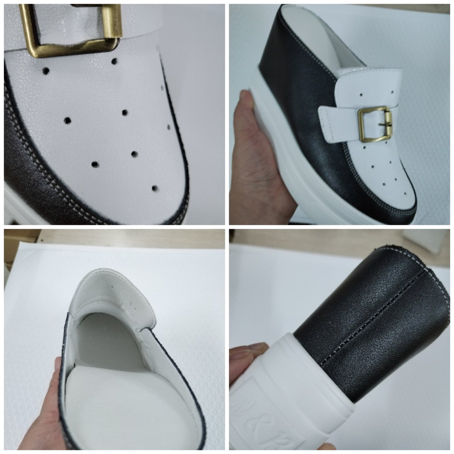 flowersverse 11Cm Platform Wedge Women Mules Shoes Genuine Leather Za Fashion Chunky Women Sandals Slippers Slides Shoes Sneakers