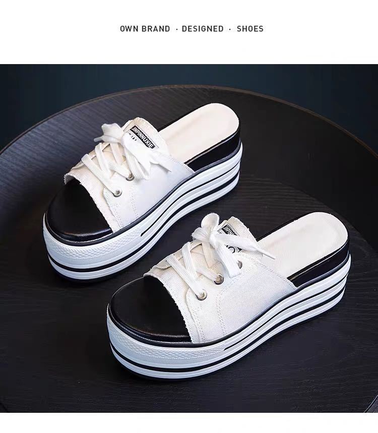 flowersverse 9.5Cm Super High Platform Flats Wedge Genuine Leather Women Summer Shoes Lace Up Open Toe Slides Slippers Mules Sandals