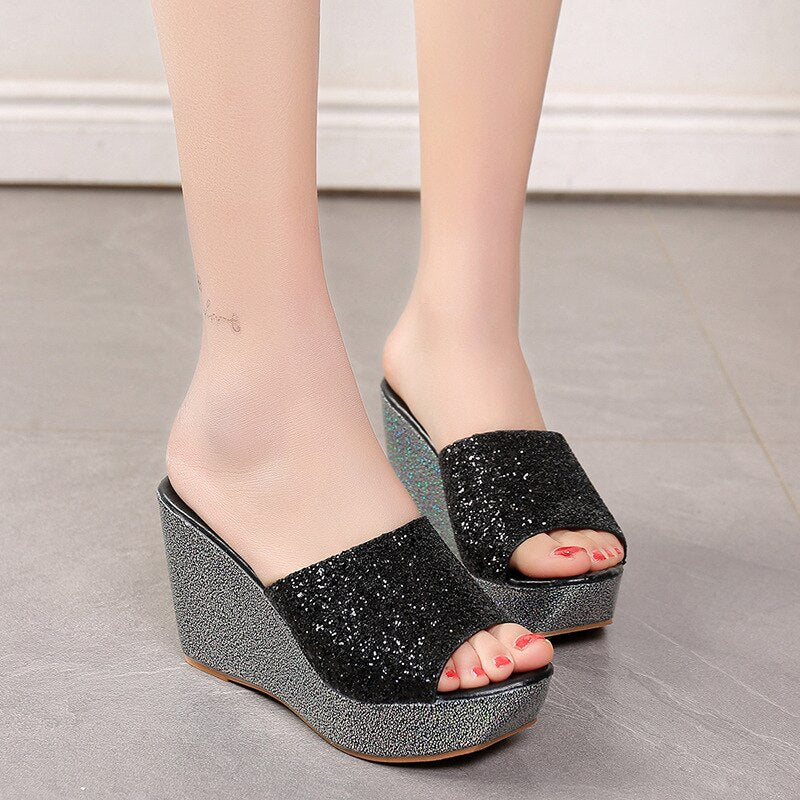 flowersverse New Trend Women's Sandals Summer Fashion Leisure Fish Mouth Sandals Thick Bottom Slippers Wedges Shoes Platform Ladies Rome