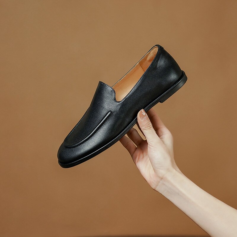 flowersverse new Women pumps natural leather 22-25cm cowhide+pigskin full leather round toe soft leather brush off Vintage women shoes