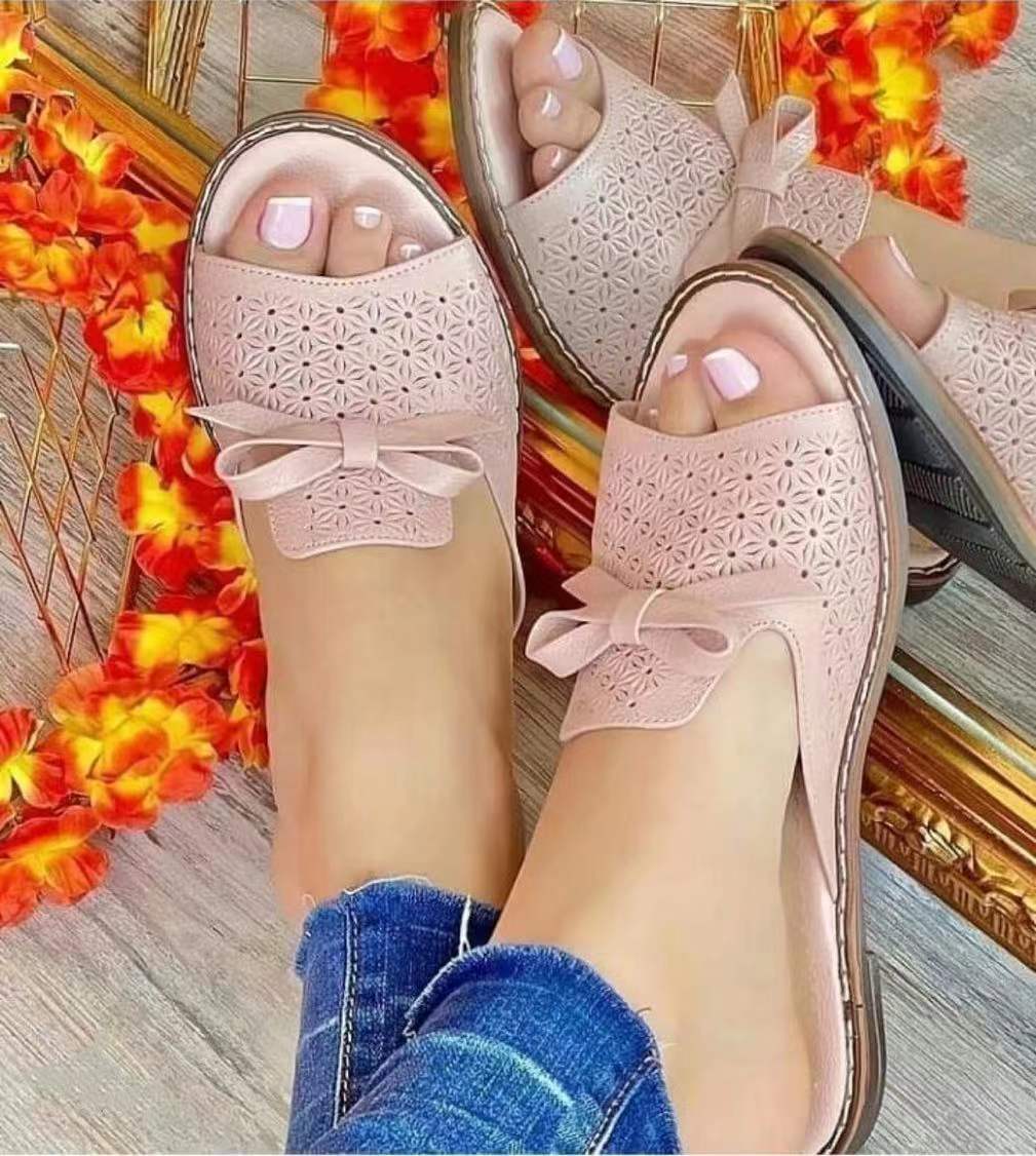 flowersverse Outfit flowersverse Summer Bowknot Sandals Women Shoes Sandals Woman Hollow Out Women Shoe Slip On Women Sandals Slipper Women Shoes
