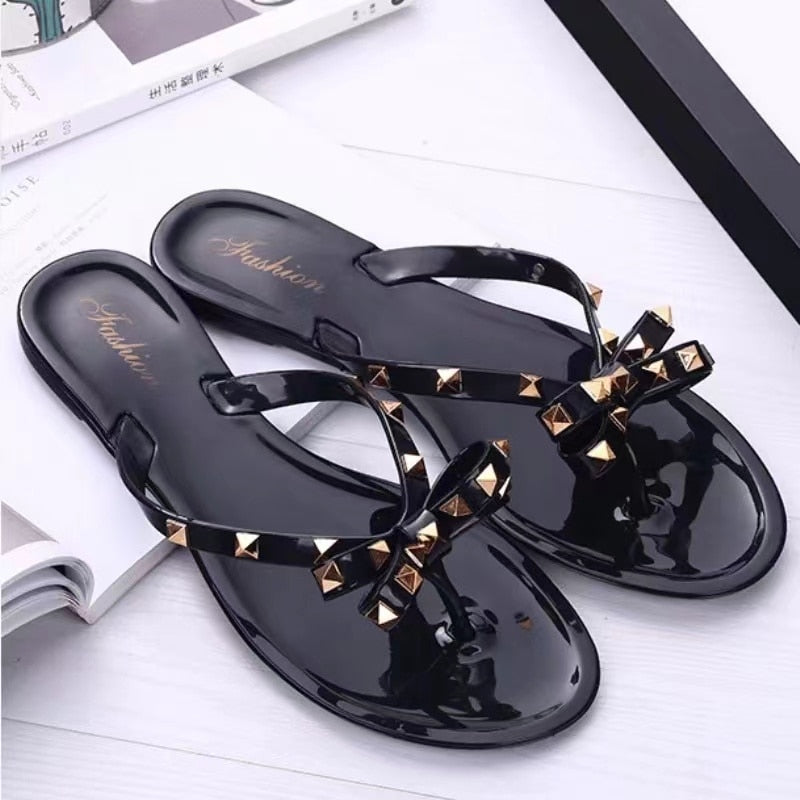 flowersverse Summer Flip Flops Women Slide Sandals Crystal Bling Beach Slippers Casual Shoes For Women Light Wedges Platform Slippers