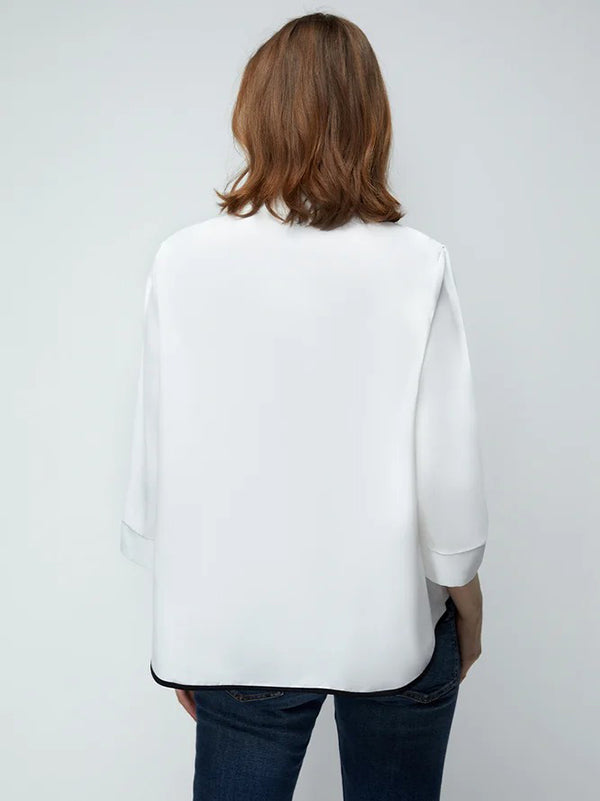 flowersverse Casual Three-Quarter Sleeves Figure Buttoned Printed Stand Collar Blouses&Shirts Tops