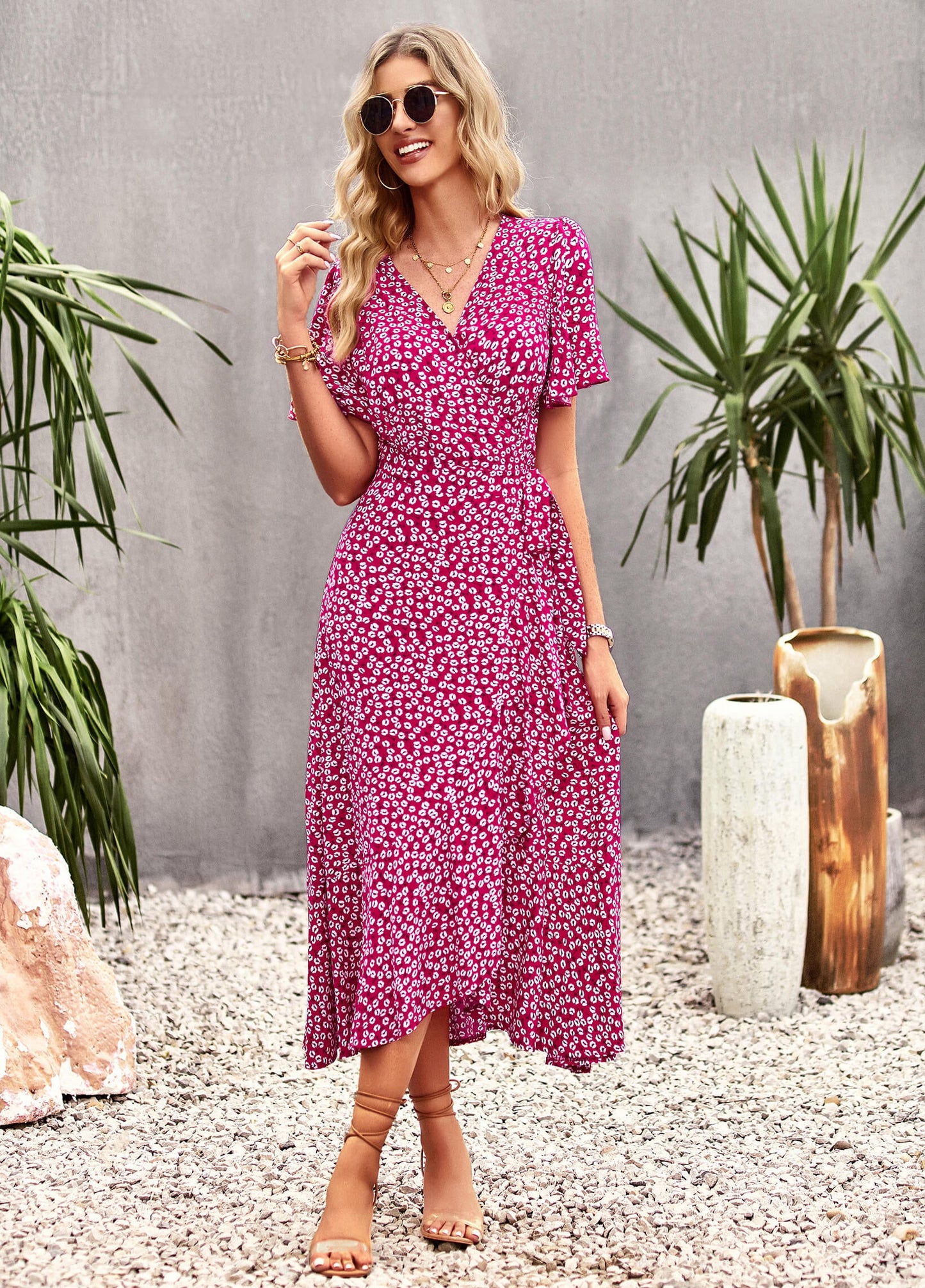 flowersverse SWEETEST THING FLORAL SLIP MAXI DRESS - RED