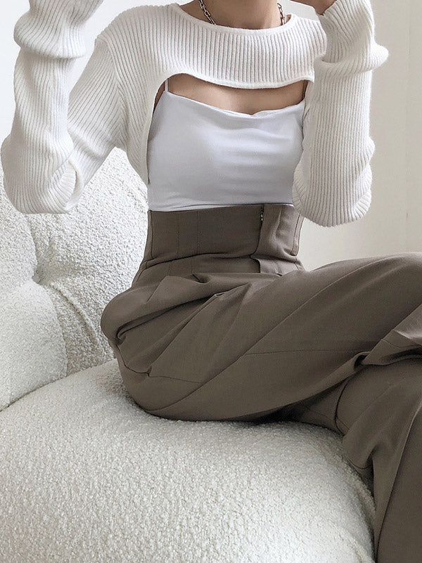 flowersverse Original Solid Knitwear Short Tops