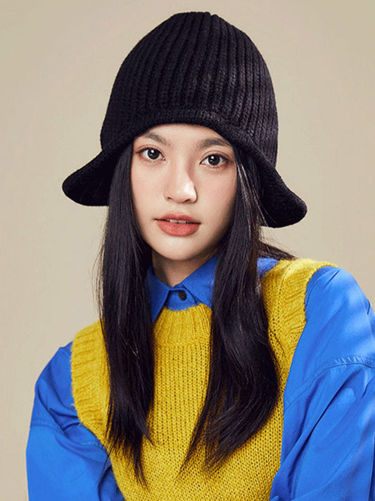 flowersverse Casual Keep Warm Solid Color Hats&Caps