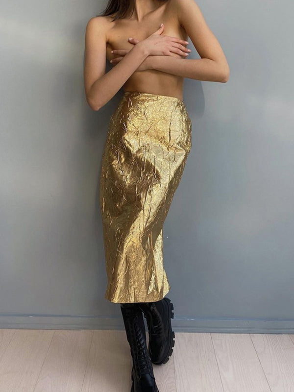 flowersverse Solid Color A-line Skirts Bottoms