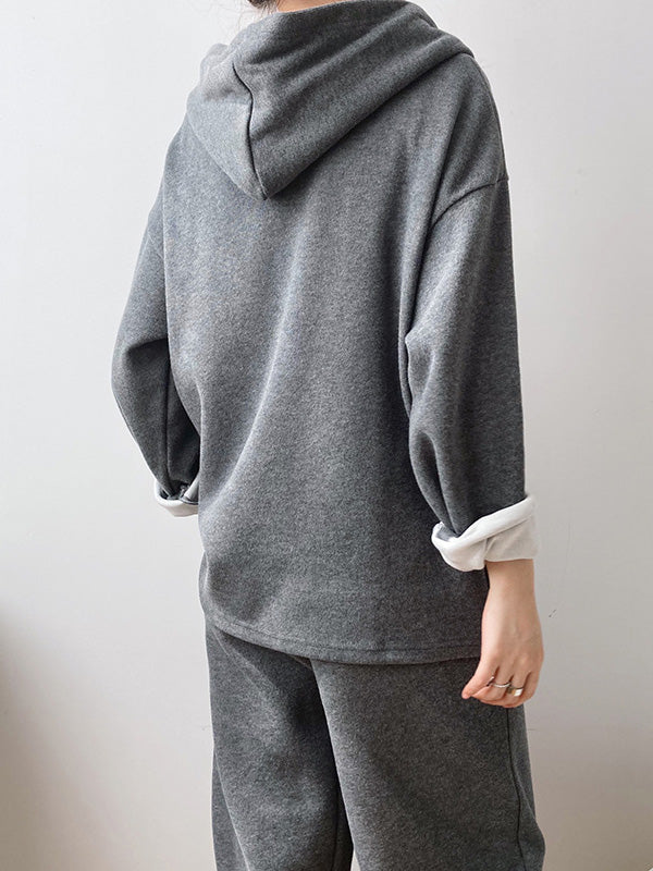 flowersverse Loose Hoodies And Wide-Leg Pants Suits