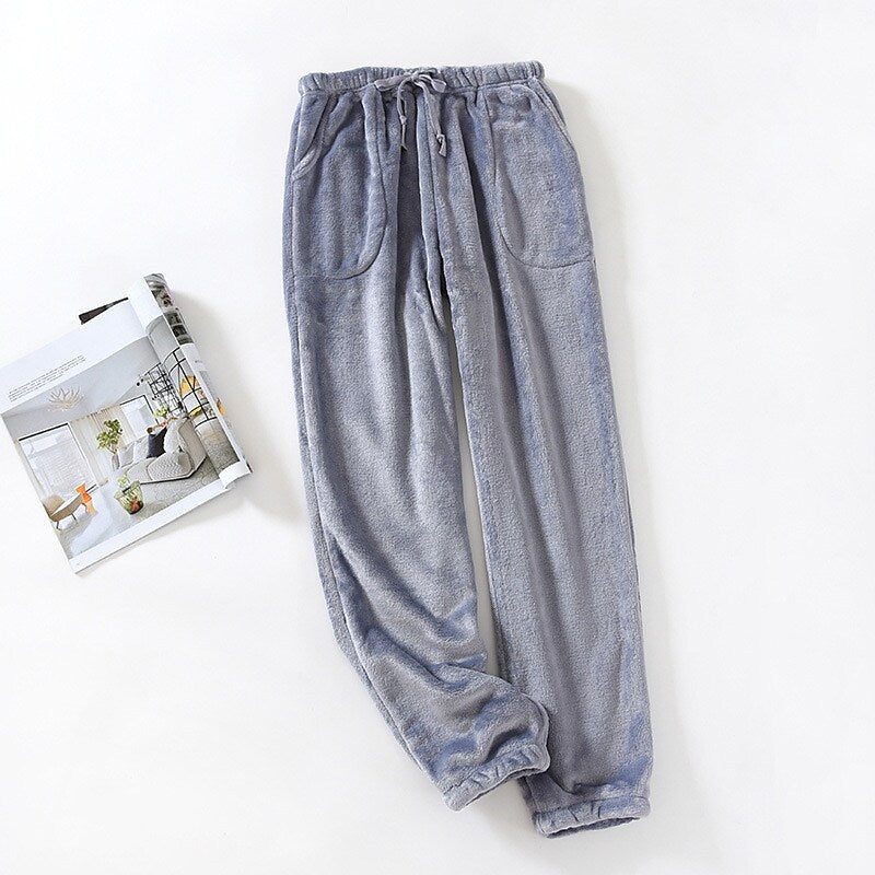 flowersverse Women's Pajamas Pants Nighty Milk Cow Pure Color Comfort Soft Plush Home Daily Bed Flannel Comfort Warm Long Pant Pocket Elastic Waist Winter Fall Green Pink
