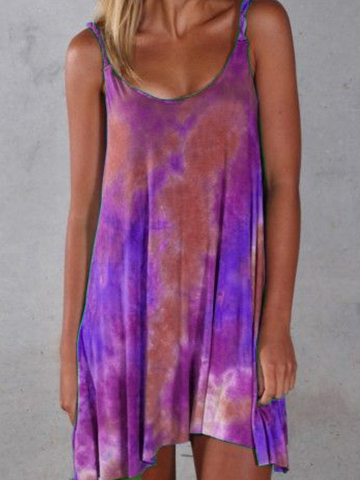 flowersverse Women Camisole Stretchy Strap Slip Mini Dress