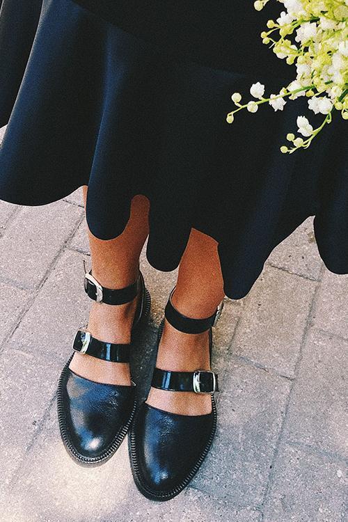 flowersverse Buckle Color Block Sandals Flats