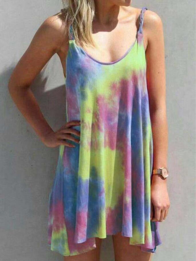 flowersverse Women Camisole Stretchy Strap Slip Mini Dress