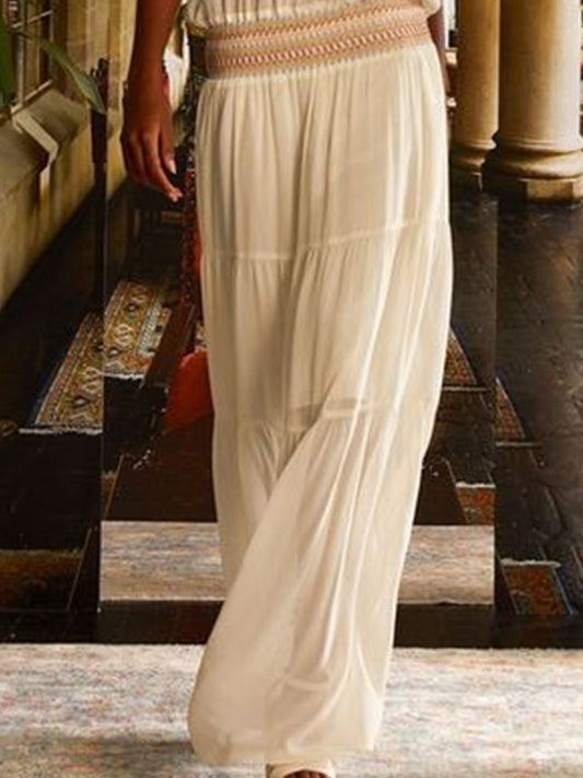 flowersverse Vintage Geometric Floral Plus Size Sleeveless Crew Neck Casual Weaving Dress