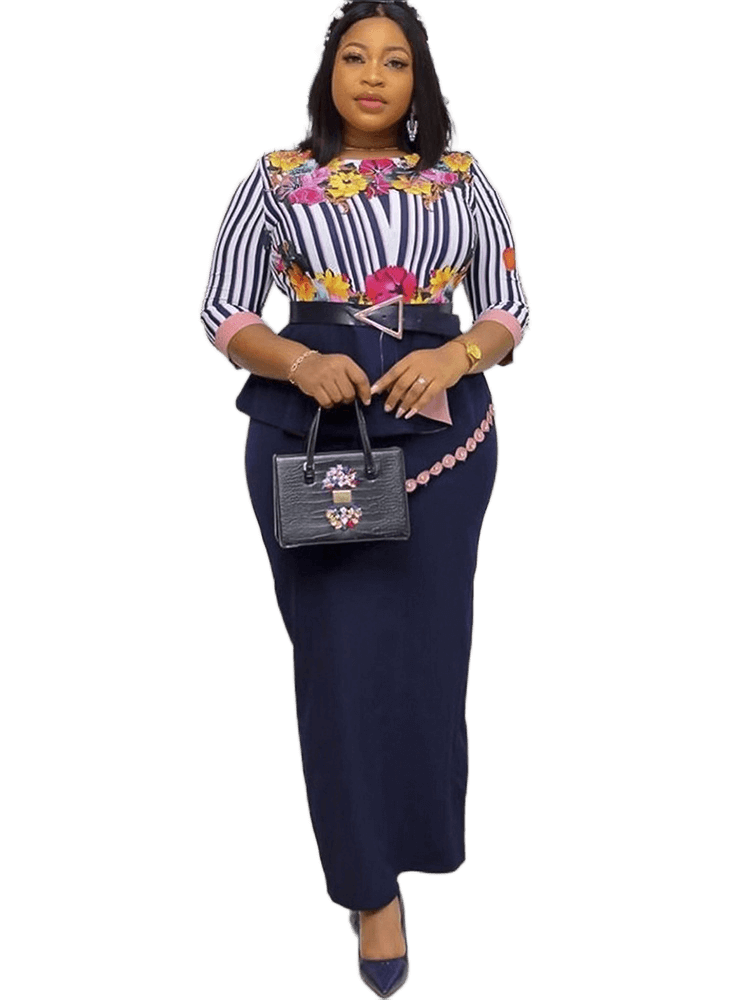 flowersverse Long Sleeve Floral Print Maxi Dresses