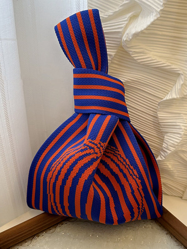 flowersverse Striped Woven Handbag Bags Accessories