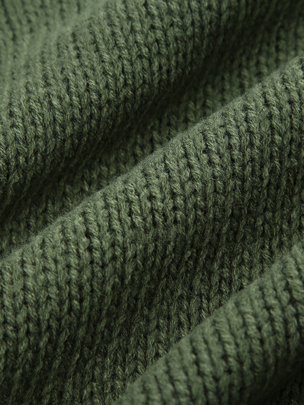 flowersverse Contrast Color Split-Joint Long Sleeves Loose Round-Neck Sweater Tops