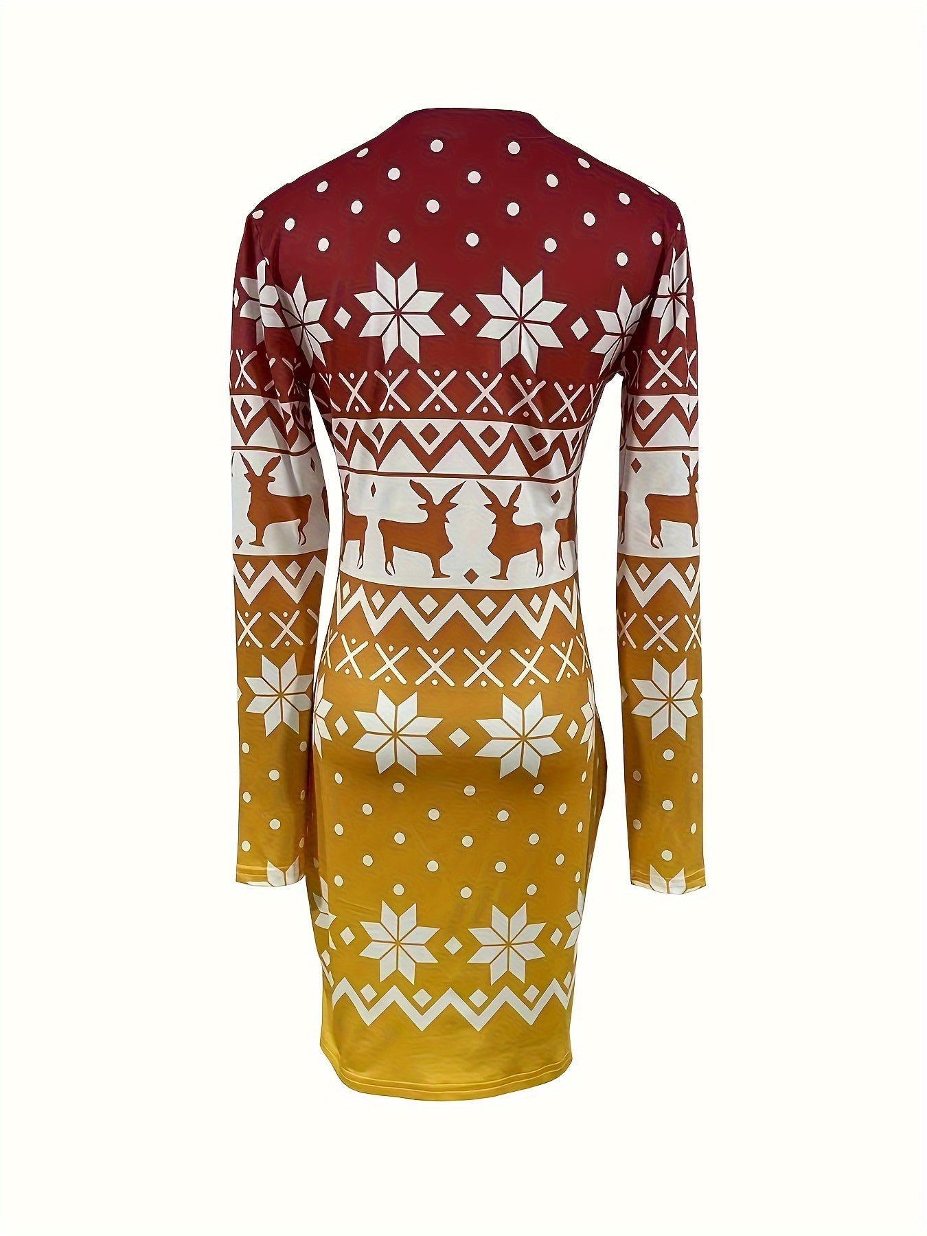 flowersverse Christmas Deer Print Bodycon Dress DF2041