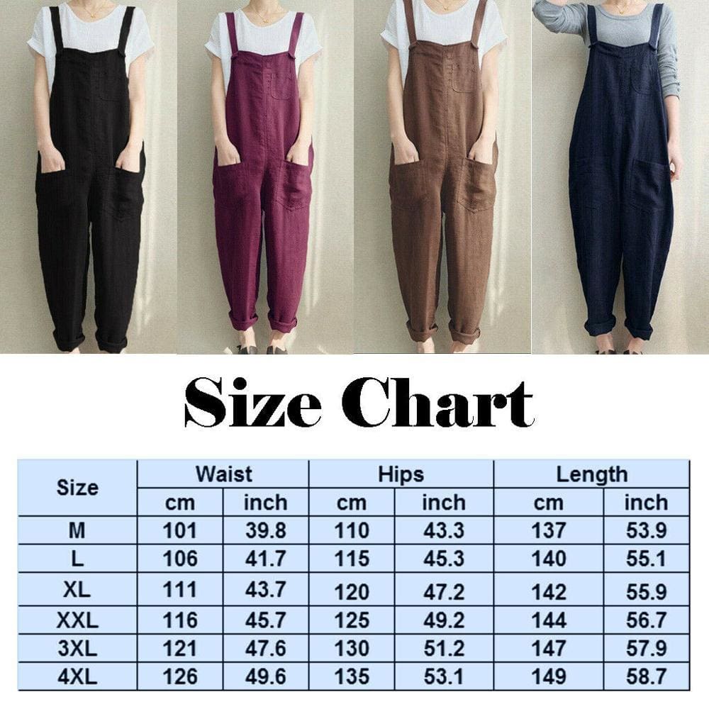 flowersverse New Women Sleeveless Dungarees Summer Plus Size Rompers Jumpsuit Casual Loose Wide Leg Pants Overalls Playsuits