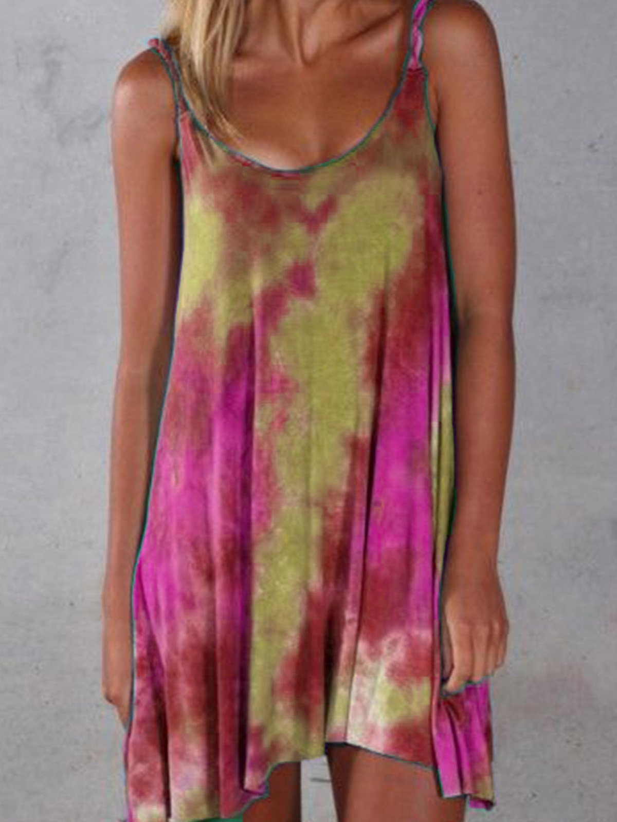 flowersverse Women Camisole Stretchy Strap Slip Mini Dress